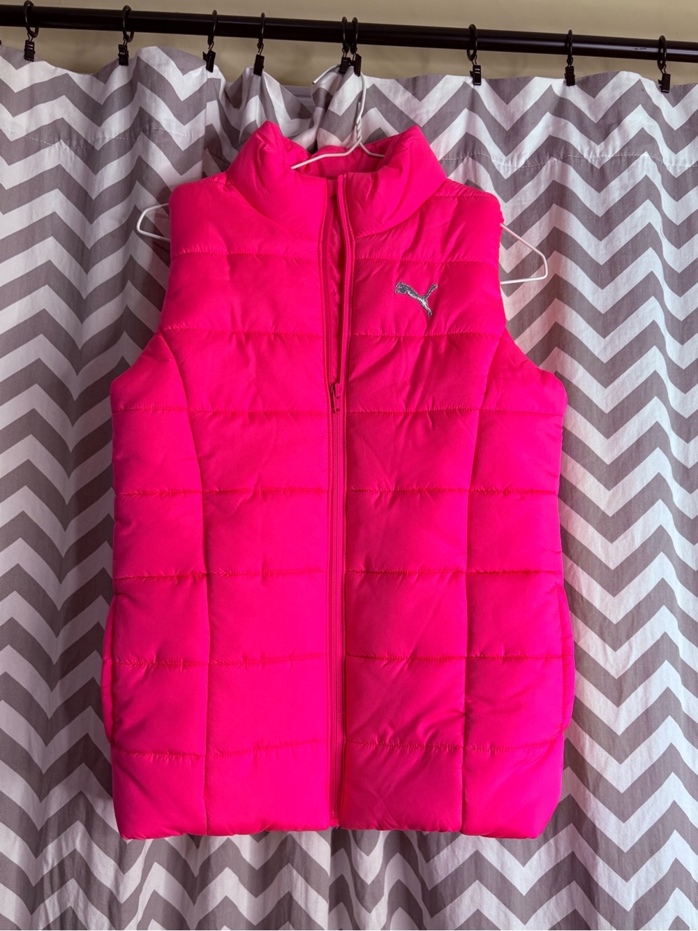 Puma Bright Pink Quilted Puffer Vest for Kids
